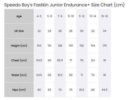 Speedo Fastskin Junior Endurance+ High Waisted Jammer – Rozmiar 9–10 Lat 5/7
