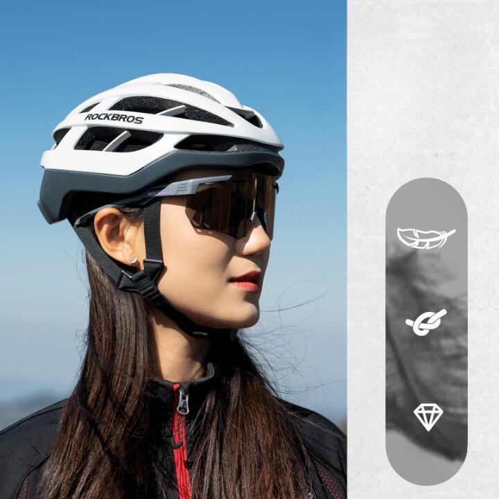 Lunettes de Vélo Polarisées Ultra-légère Cadre à Mémoire de Forme Gris 3/6