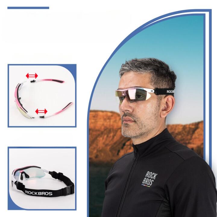Lunettes de Vélo Polarisées Ultra-légère Branches Amovibles Rose 3/5