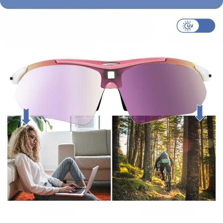 Lunettes de Vélo Polarisées Ultra-légère Branches Amovibles Rose 2/5
