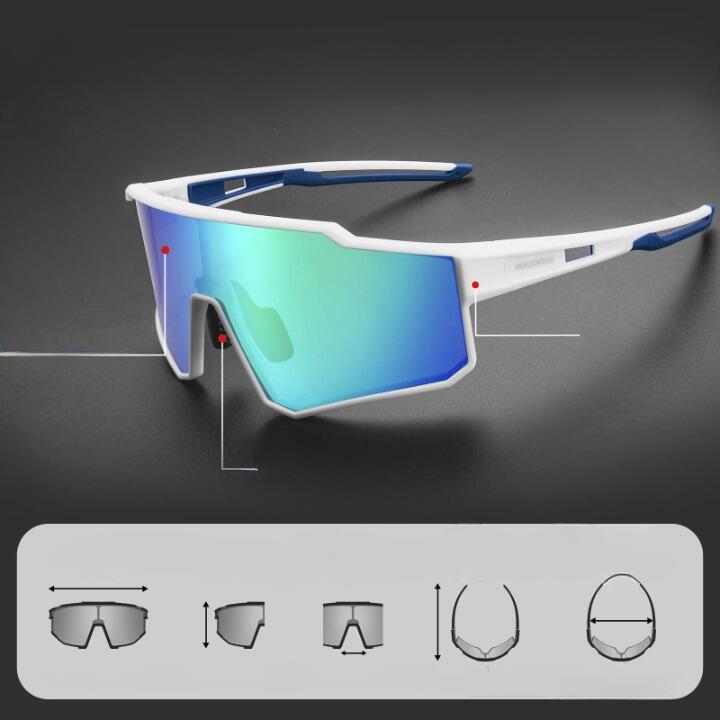 Lunettes de Vélo Polarisées Unisexe Adultes Anti-UV400 Blanc 2/6