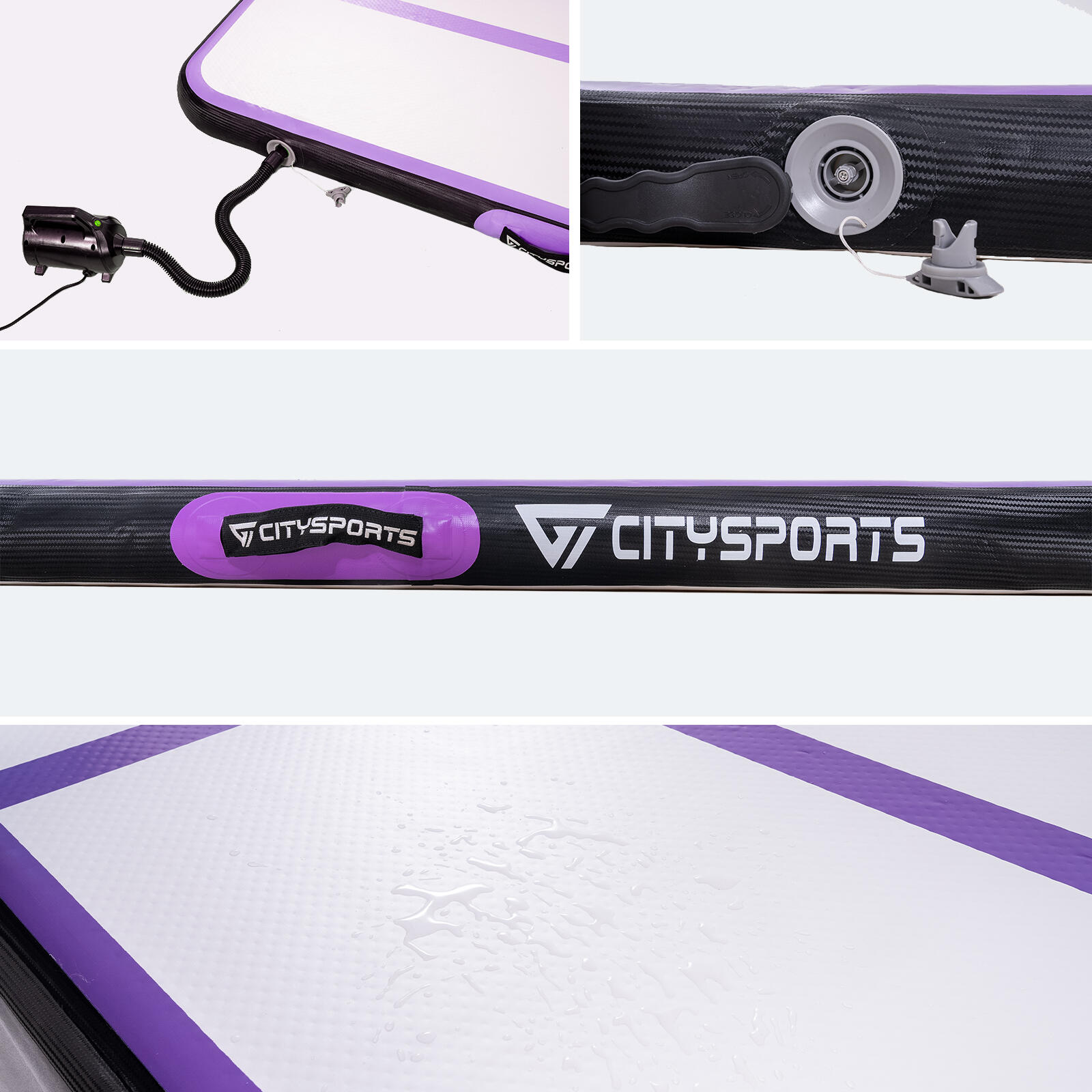 Colchoneta inflable para gimnasio con bomba eléctrica, CITYSPORTS. 2/6