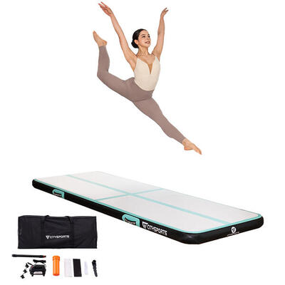 Aufblasbare Gymnastikmatte mit elektrischer Pumpe, Luftmatte - 10cm Dicke