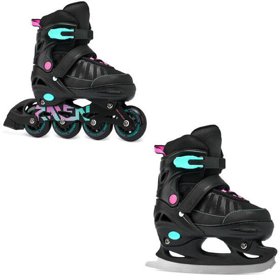 Verstellbare Rollschuhe 2in1 Oxen Schwarz/Mint Anodized