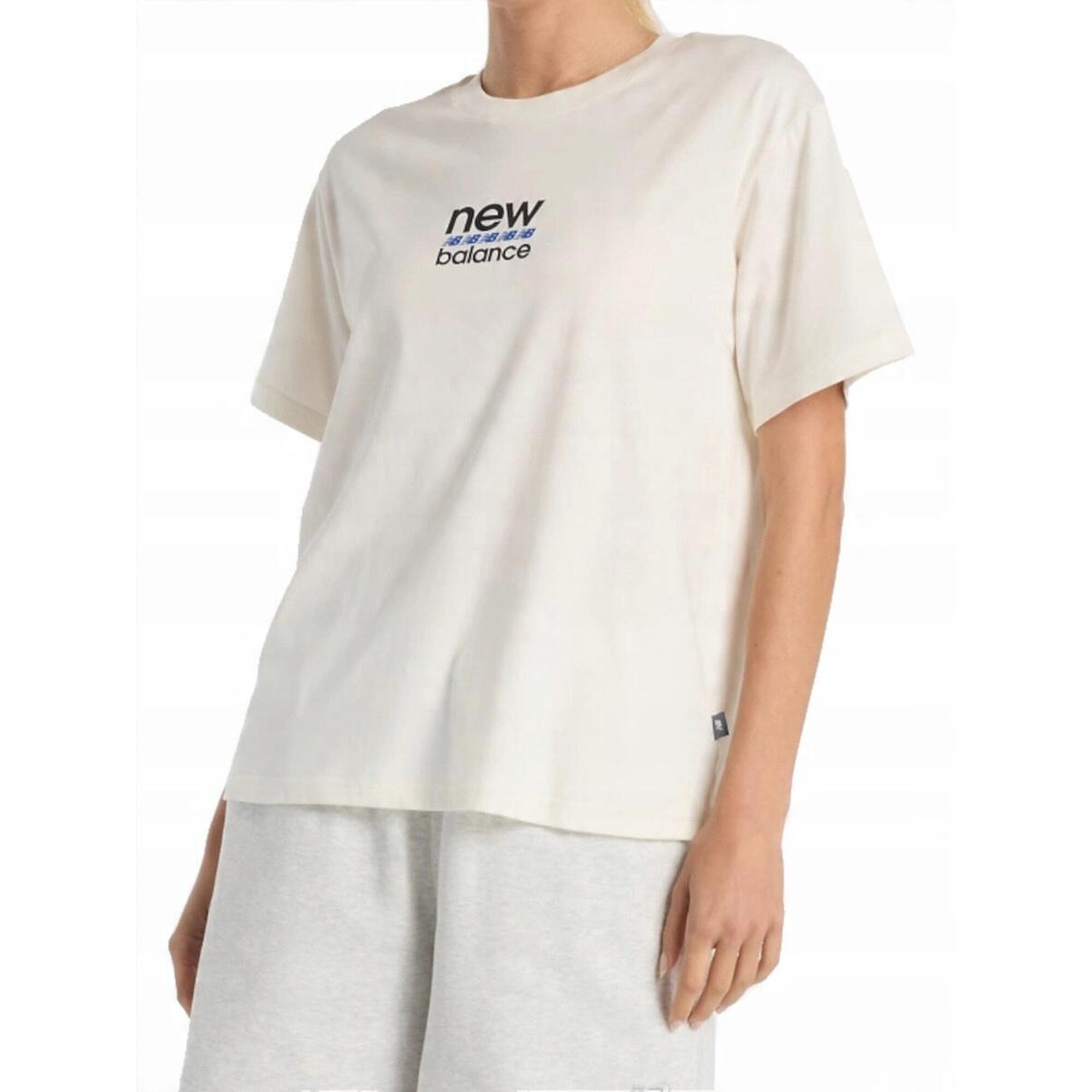 New Balance - Koszulka Damska New Balance Wt51541sst Bawełniana Kremowa Sportowa S - T-shirt Manches Courtes - Beige - Decathlon