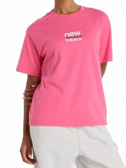 KOSZULKA damska NEW BALANCE WT51541DAB bawełniana różowa sportowa L
