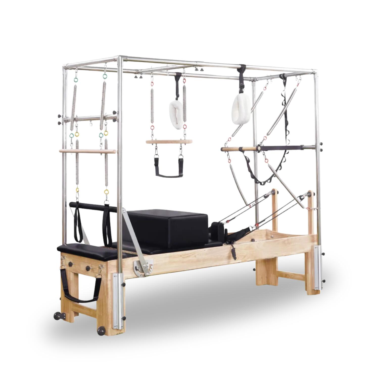 [PRE-ORDER] Pilates Reformer & Cadillac: Flexible Pilates Machine Oak- Homefittools