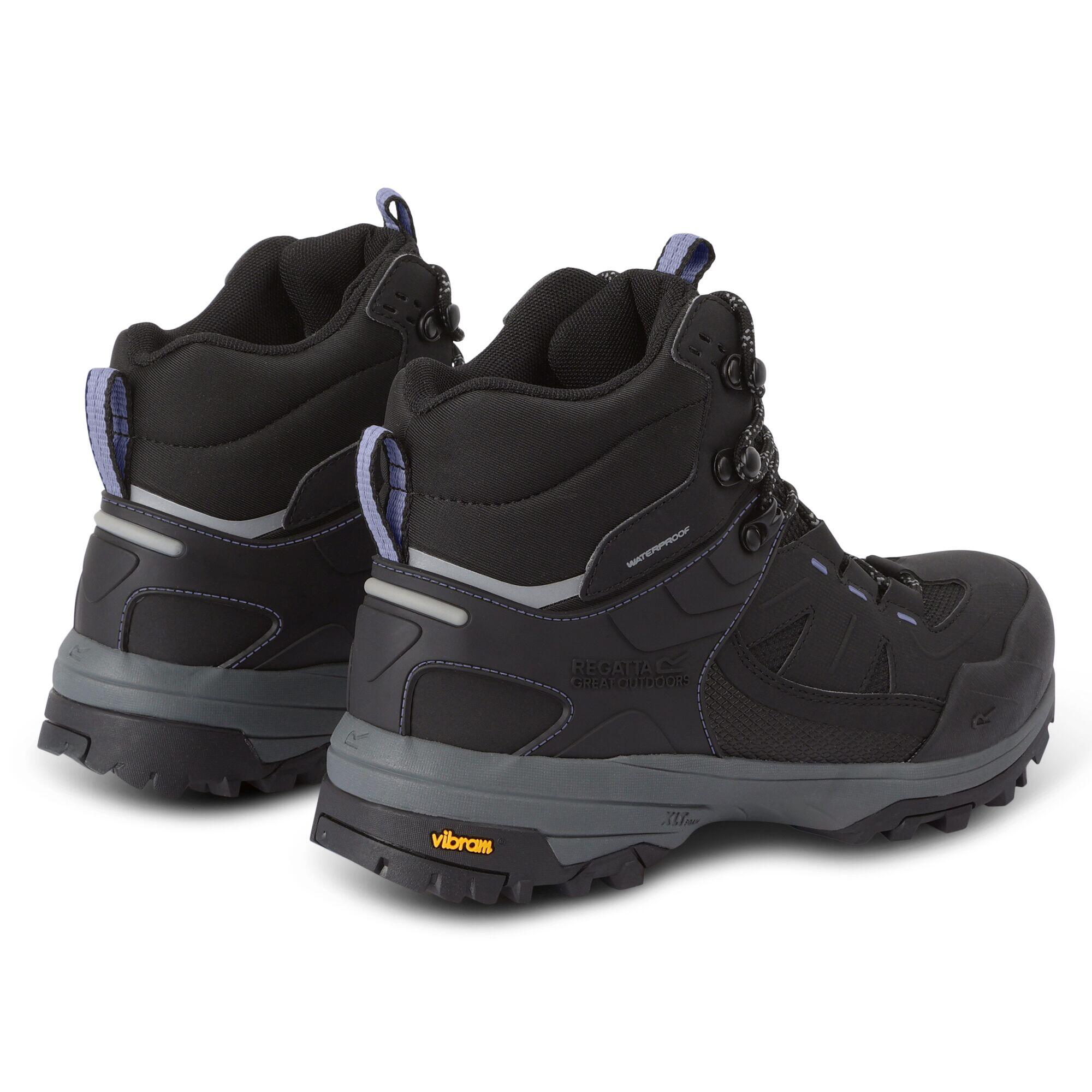 NORTIV 8 Waterdichte wandelschoenen voor dames, outdoor, trekking, camping, trail-wandellaarzen, Zwart/Roze, 41 EU