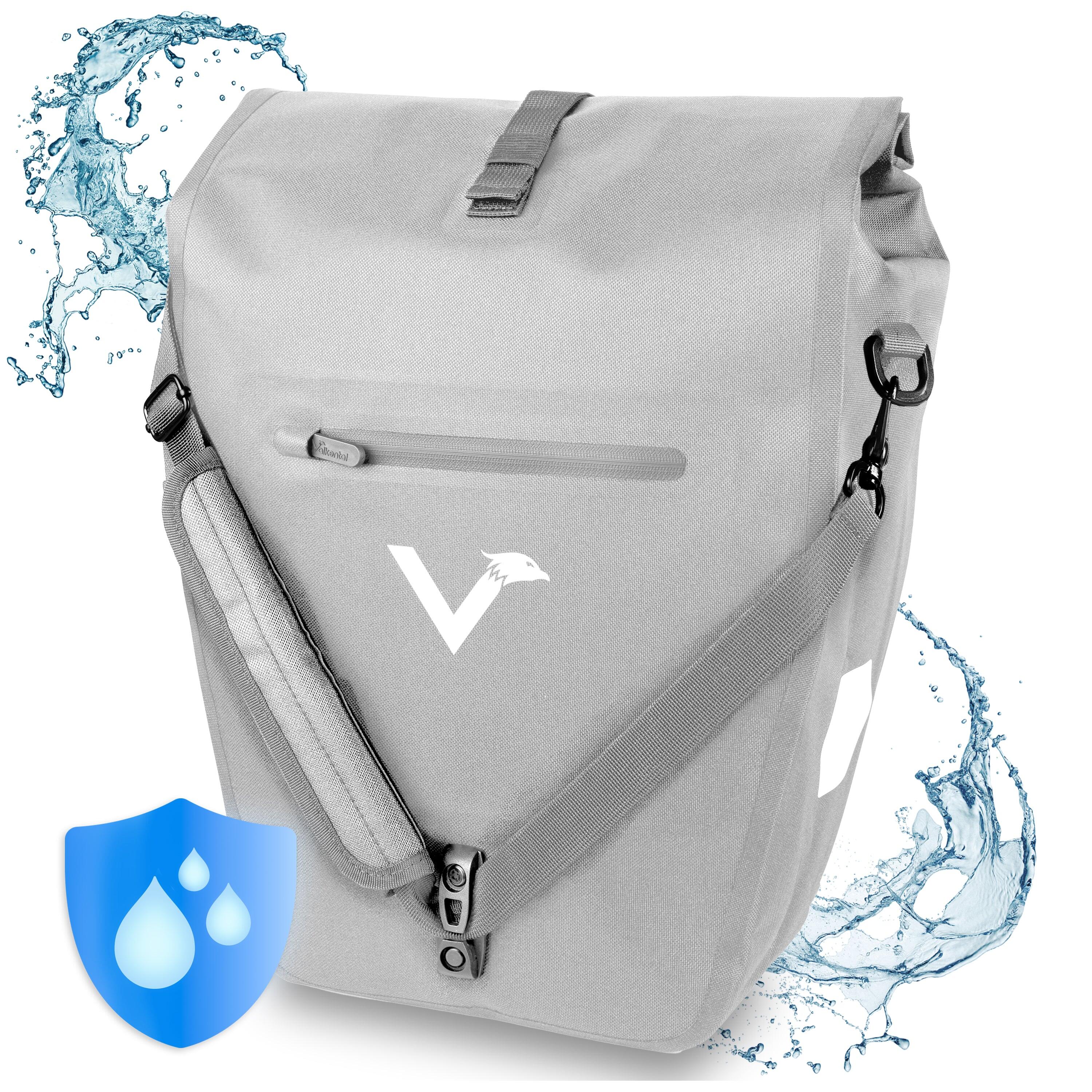 Valkental - Sacoche Velo Sacoche De Porte-bagages, Bikepacking Sacoche De Paule Etanche 28l - Sacoche Vélo - Gris - 28 L - Decathlon