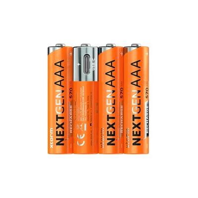 Xtorm nextgen aaa oplaadbare batterijen met usb-c - 4-pack, inclusief laadkabel