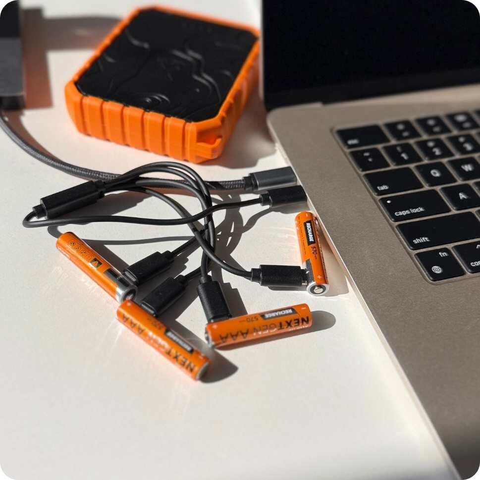 Xtorm NextGen AAA Oplaadbare Batterijen met USB-C - 4-pack, inclusief laadkabel 5/6