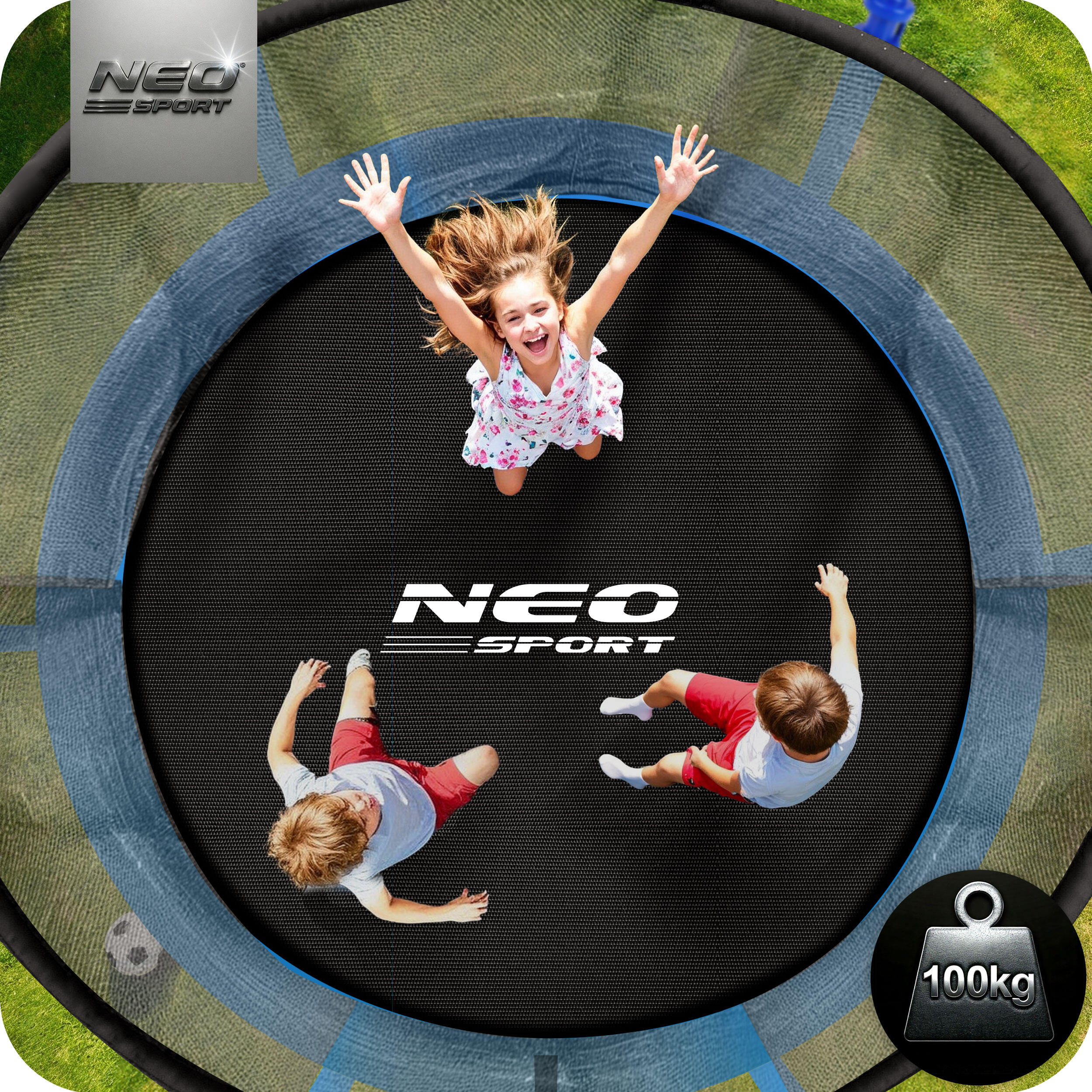 Trampolin Gartentrampolin Kindertrampolin Sicherheitsnetz Neo-Sport 252 cm 8FT 4/7
