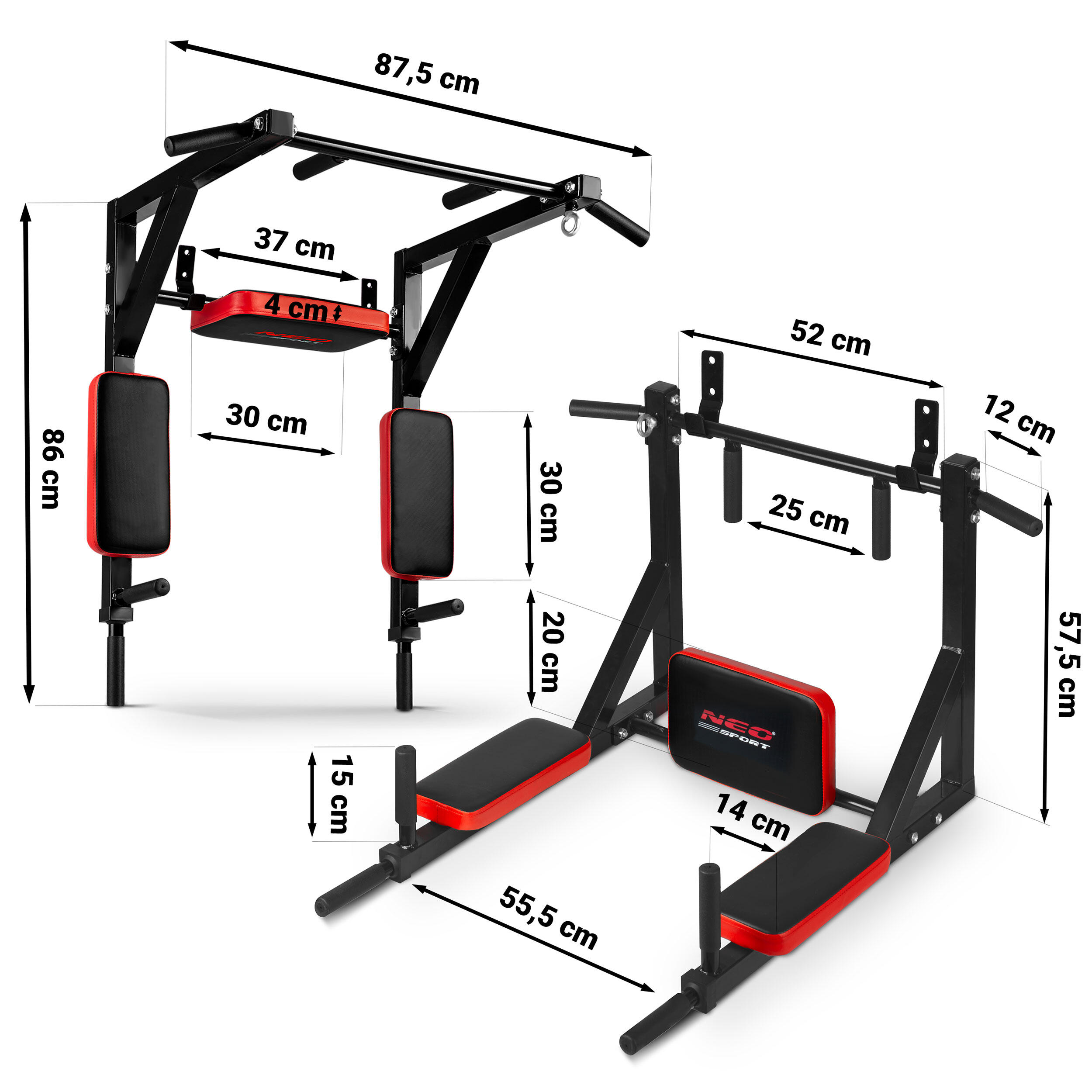 Barra de tracción adulto Neo-Sport Ns-319 negro 5/7