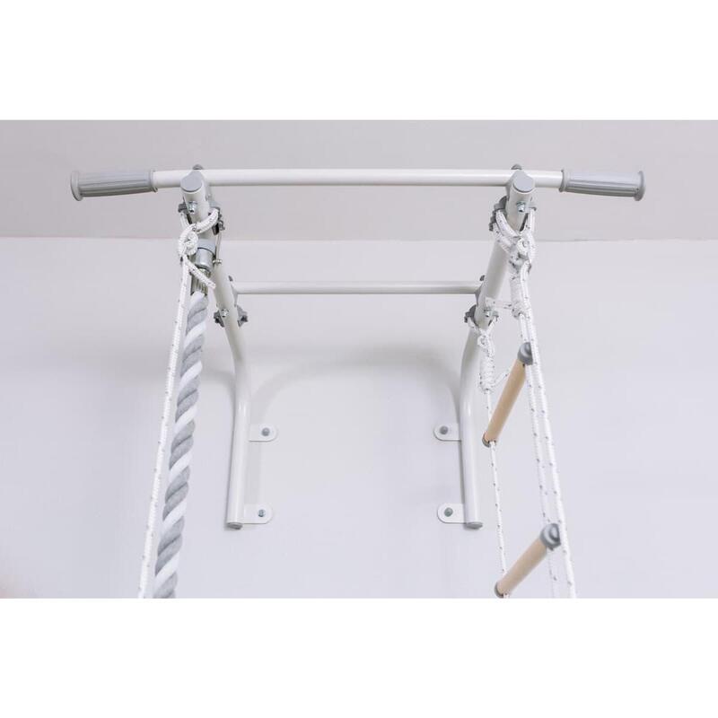 Bară de tracțiuni montată pe perete cu accesorii gimnastică copii