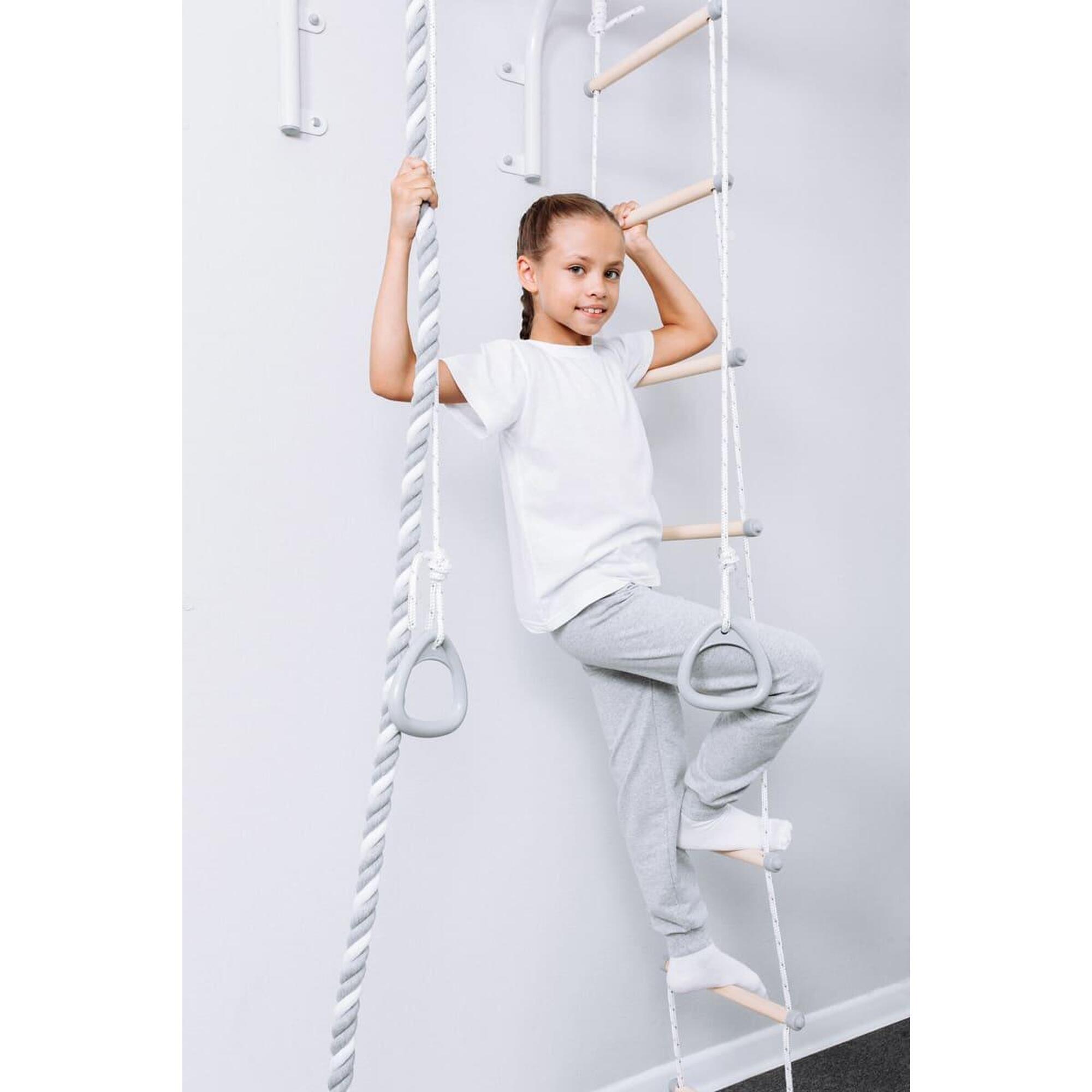 Bară de tracțiuni montată pe perete cu accesorii gimnastică copii