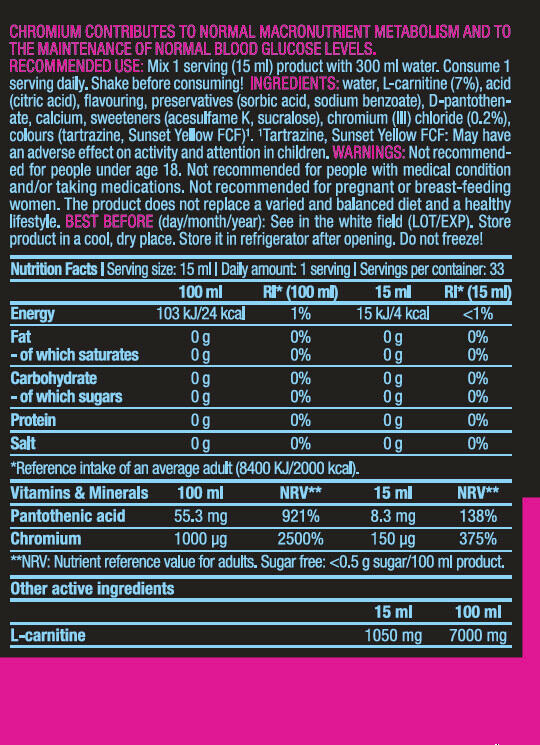 L-carnitina - L-carnitina+cromo (500ml) - Naranja 3/4