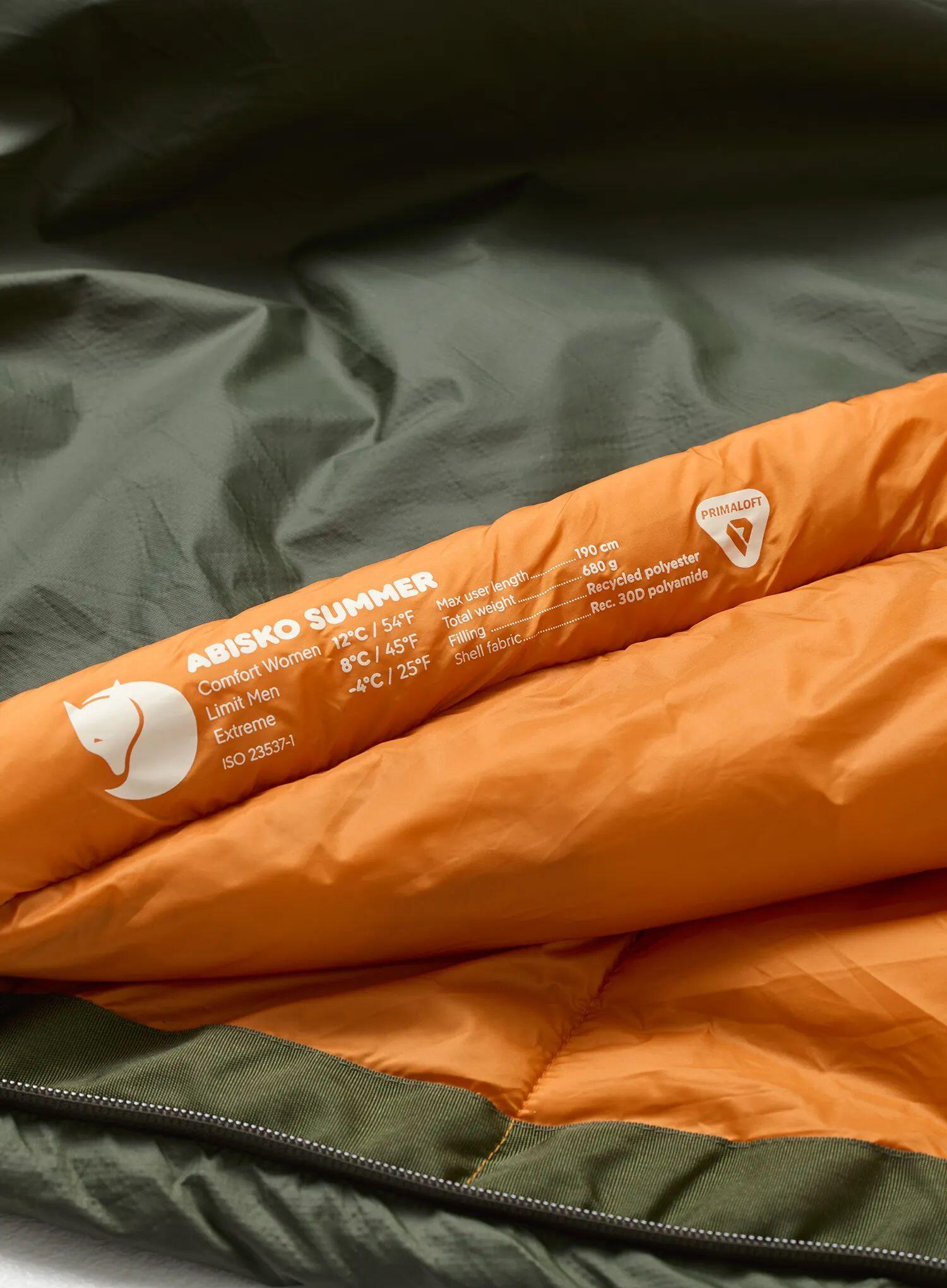 Saco de Dormir Verde Fjallraven Abisko Summer Olive Cómodo y Cálido 3/7
