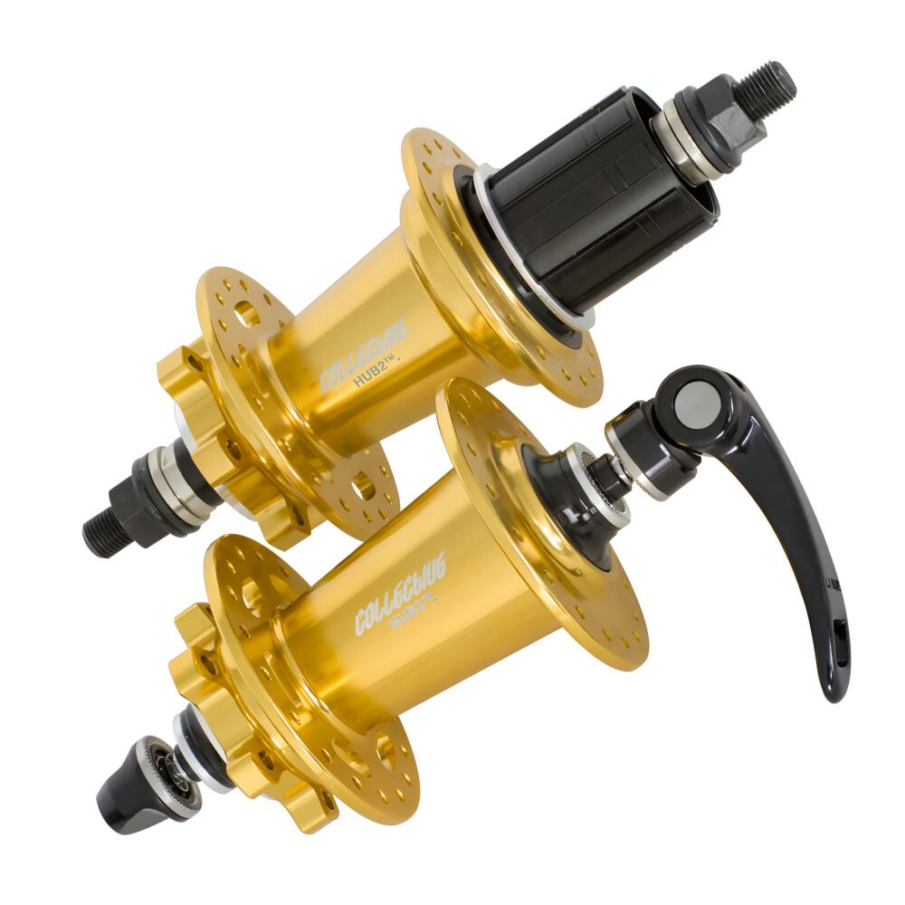 HUB2 Front & Rear Bike Wheel Hub Set - Gold | Decathlon