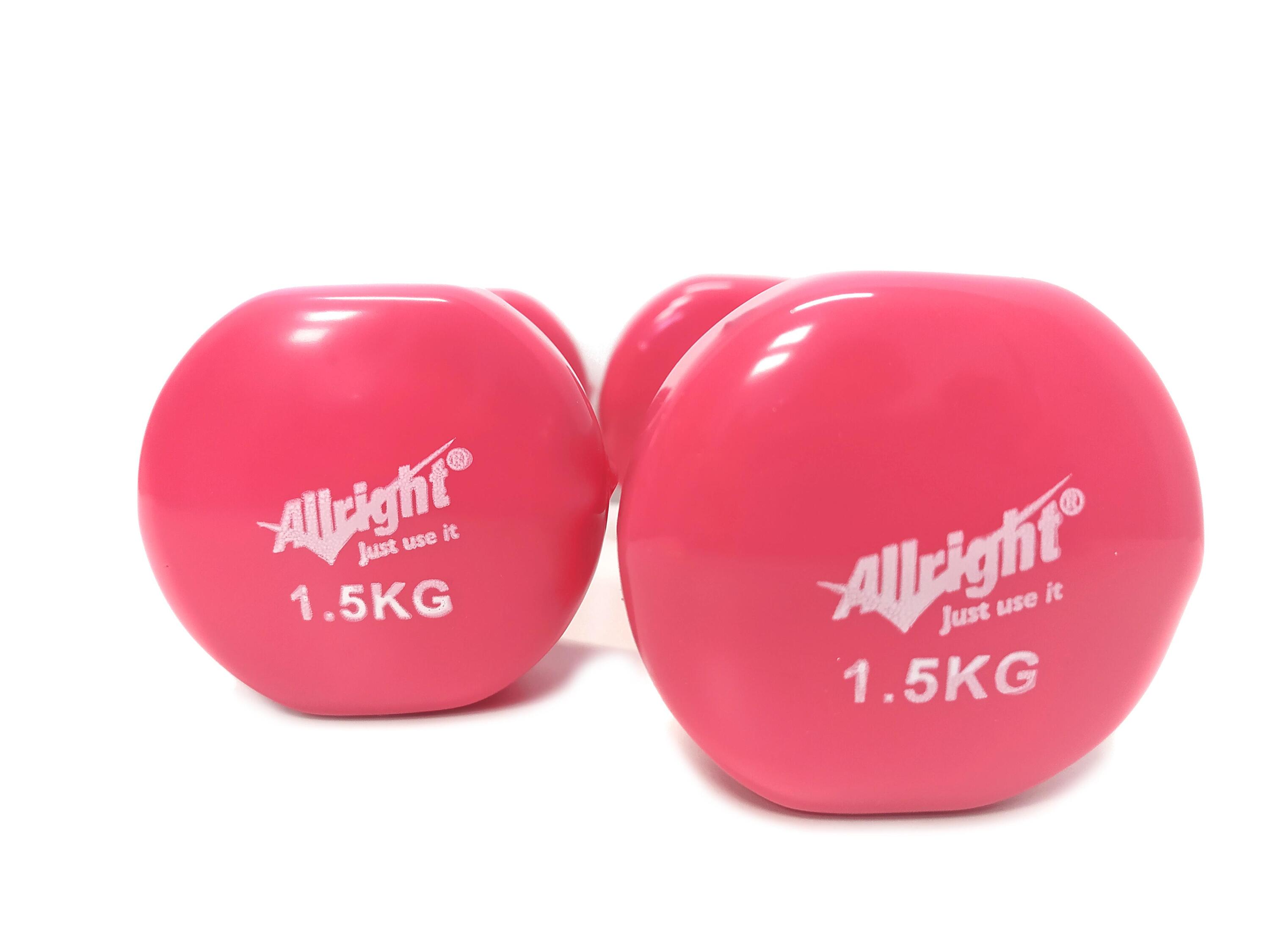 Hantle winylowe AllRight 2x1,5 kg różowe 2/4