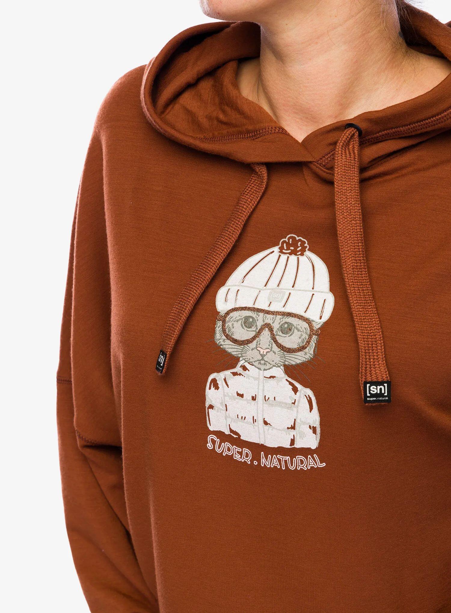 Bluza z kapturem damska Super.natural Snow Cat Hoodie 5/6