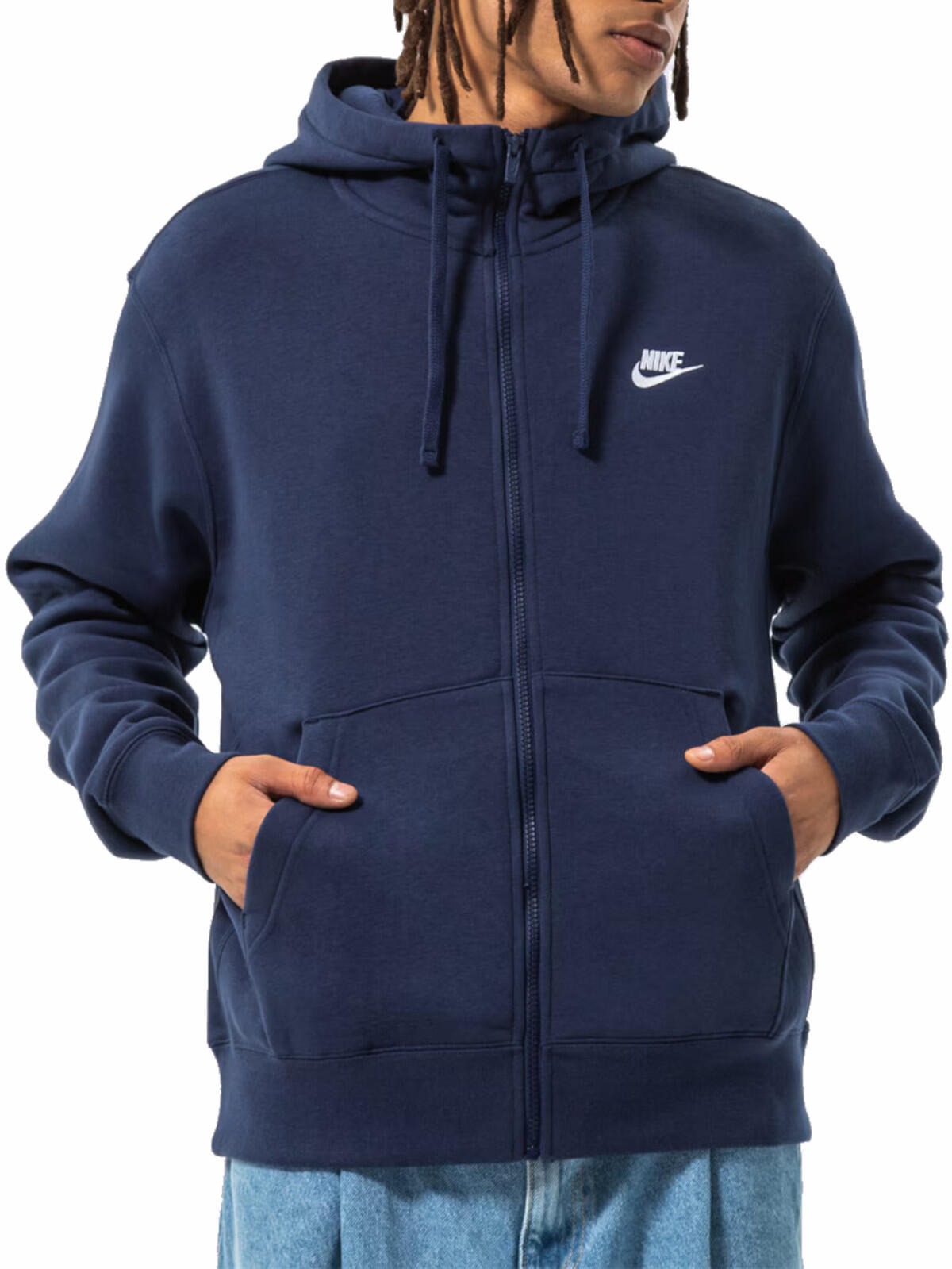 NIKE BLUZA męska NIKE z kapturem BV2645-410 dresowa granatowa na zamek XL