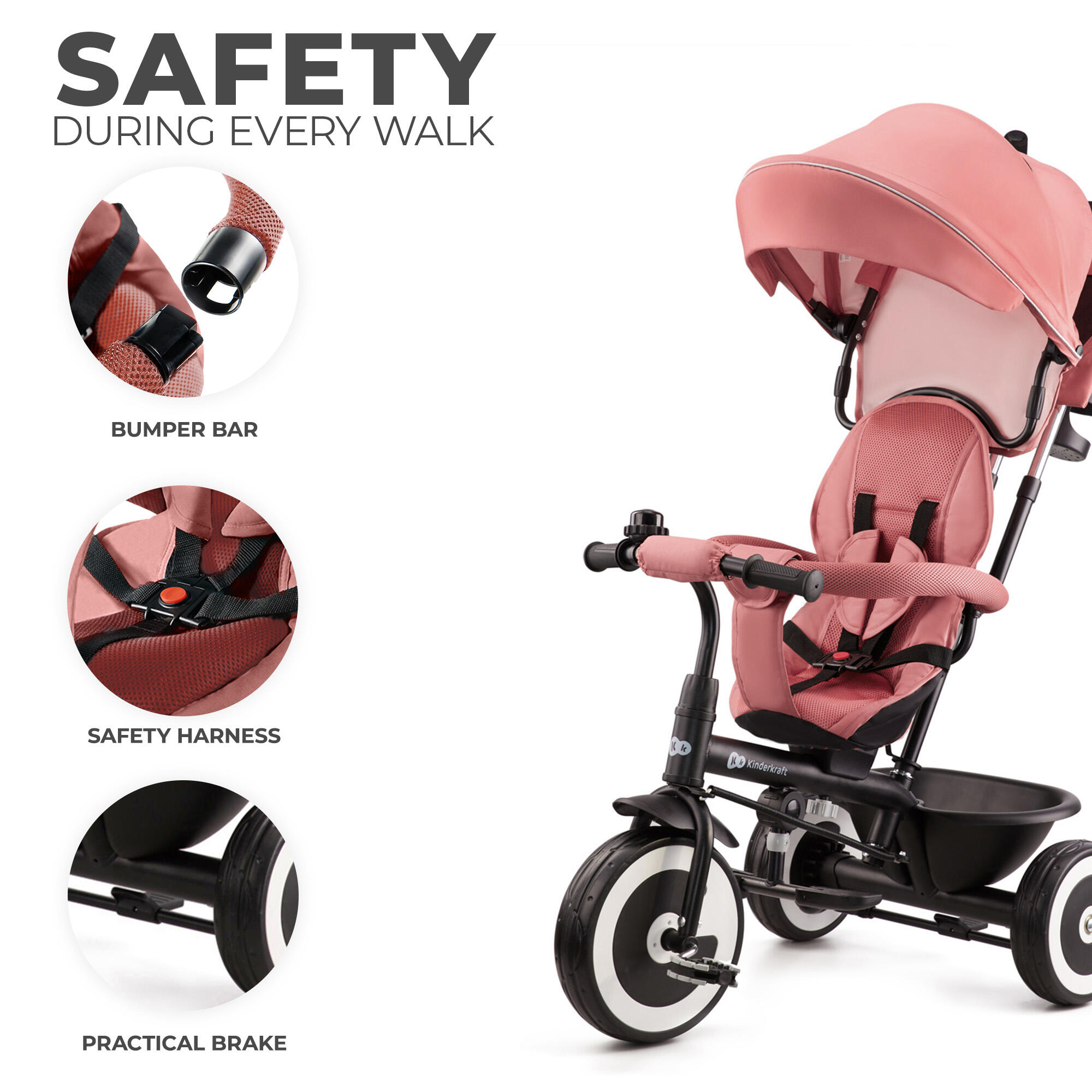 Tricycle evolutif ASTON rose 5/7