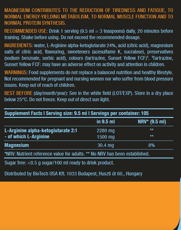 L-Arginine - AAKG Shock - Orange 1000ml 3/5