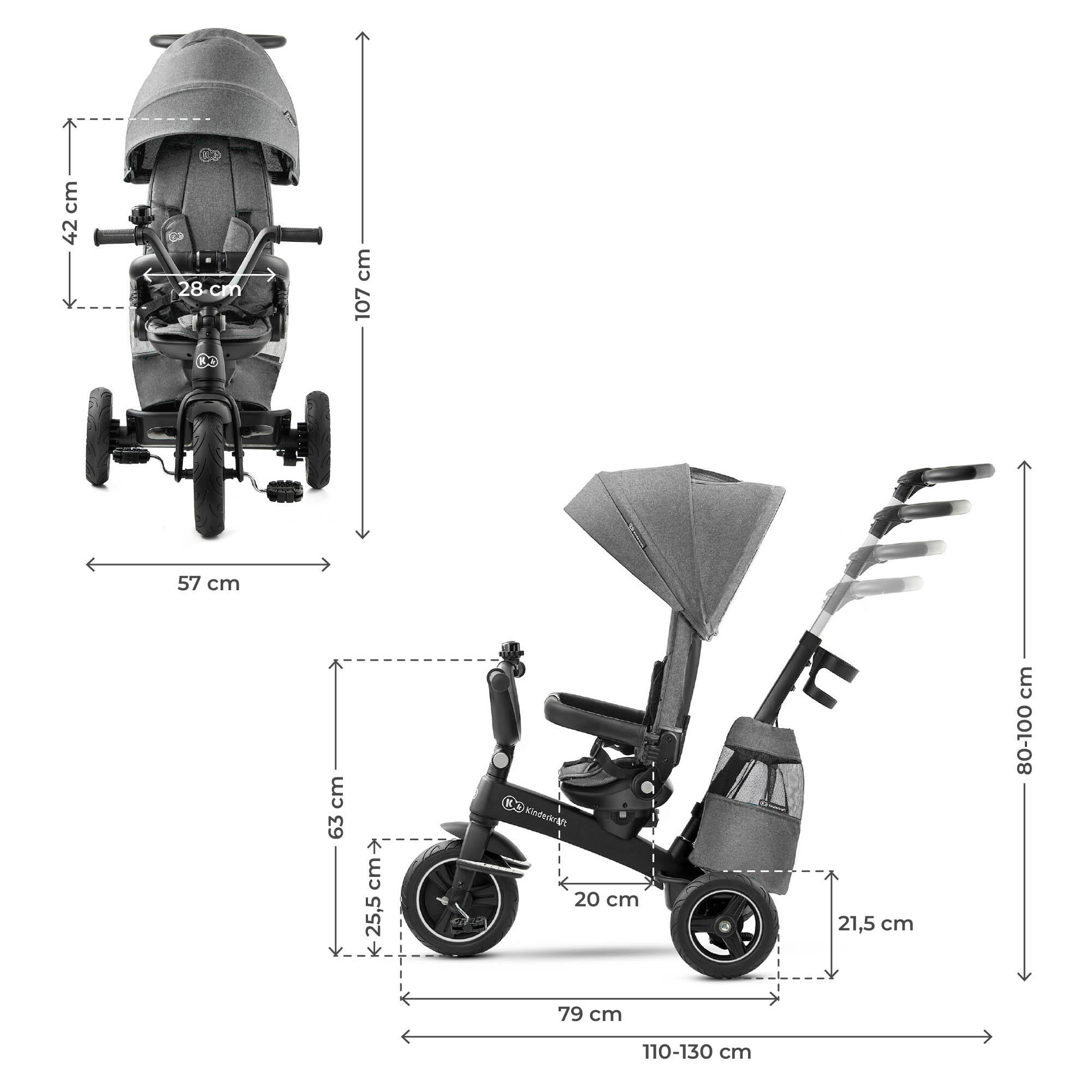 EASYTWIST graues evolutionäres Dreirad 7/7