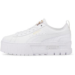 Baskets Puma Mayze Lth Jr, Blanc, Unisexe