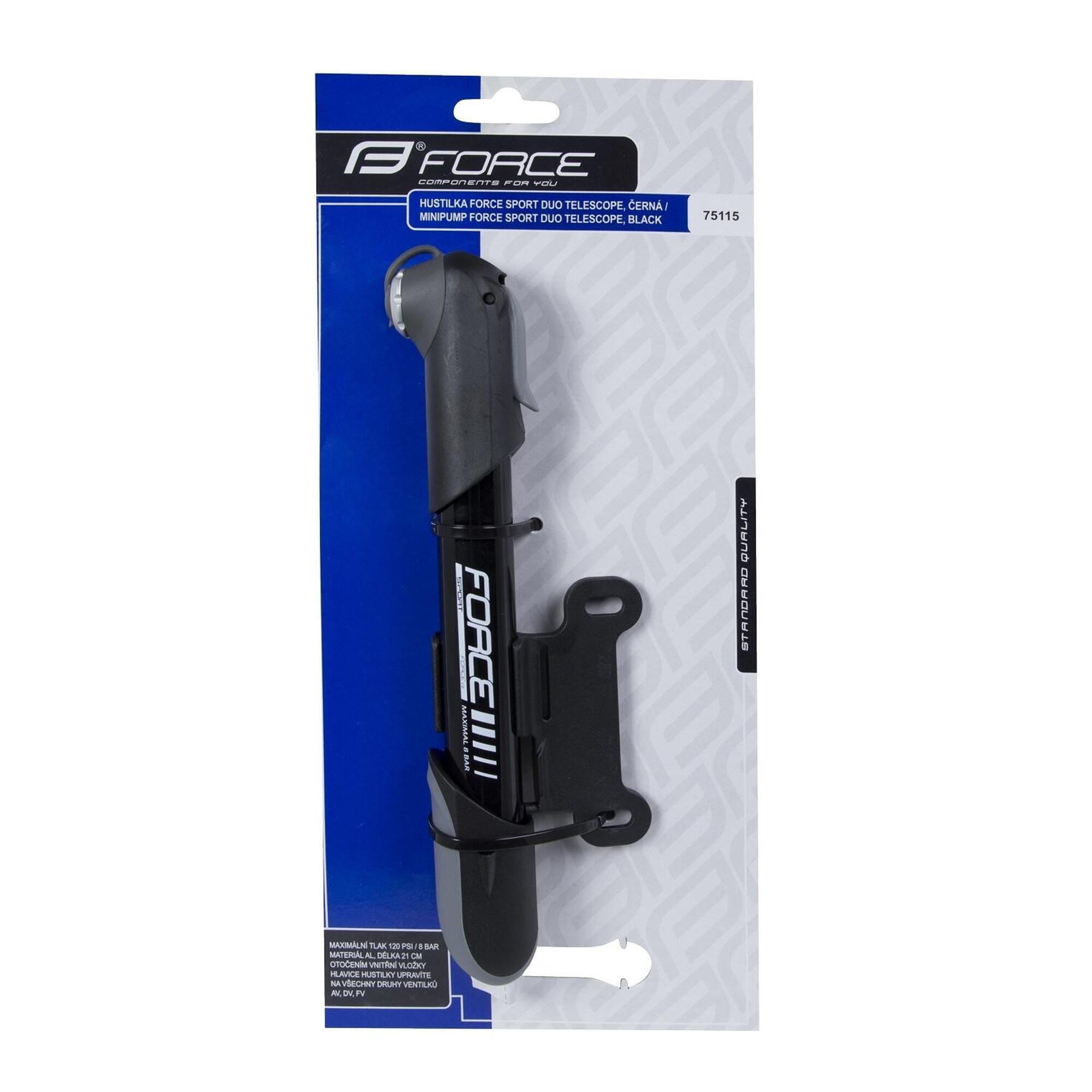 Pompa bicicleta Force Teleskop AL Neagra