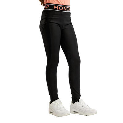Leggings da equitazione full grip da bambina Montar MoAva VIV Logo