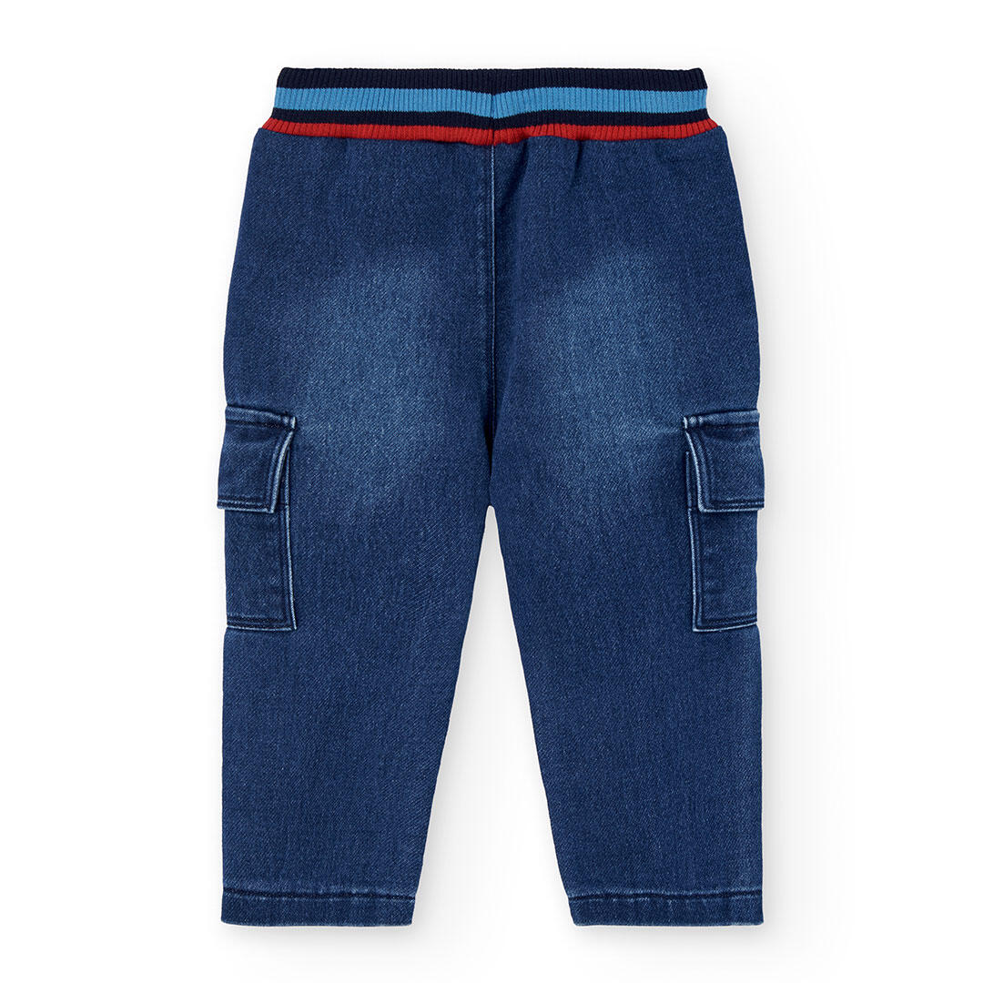 Pantalón Gimnasia Niño Boboli Azul 2/4