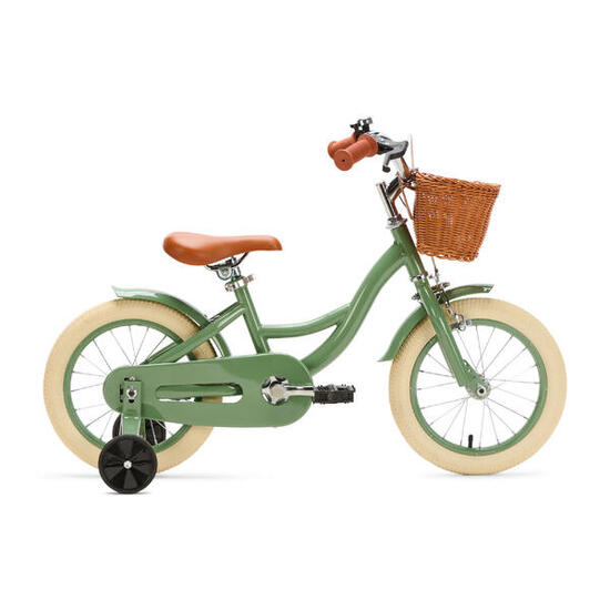 Generation Blanco 14 pouces Vert olive – Vélo pour enfants avec panier