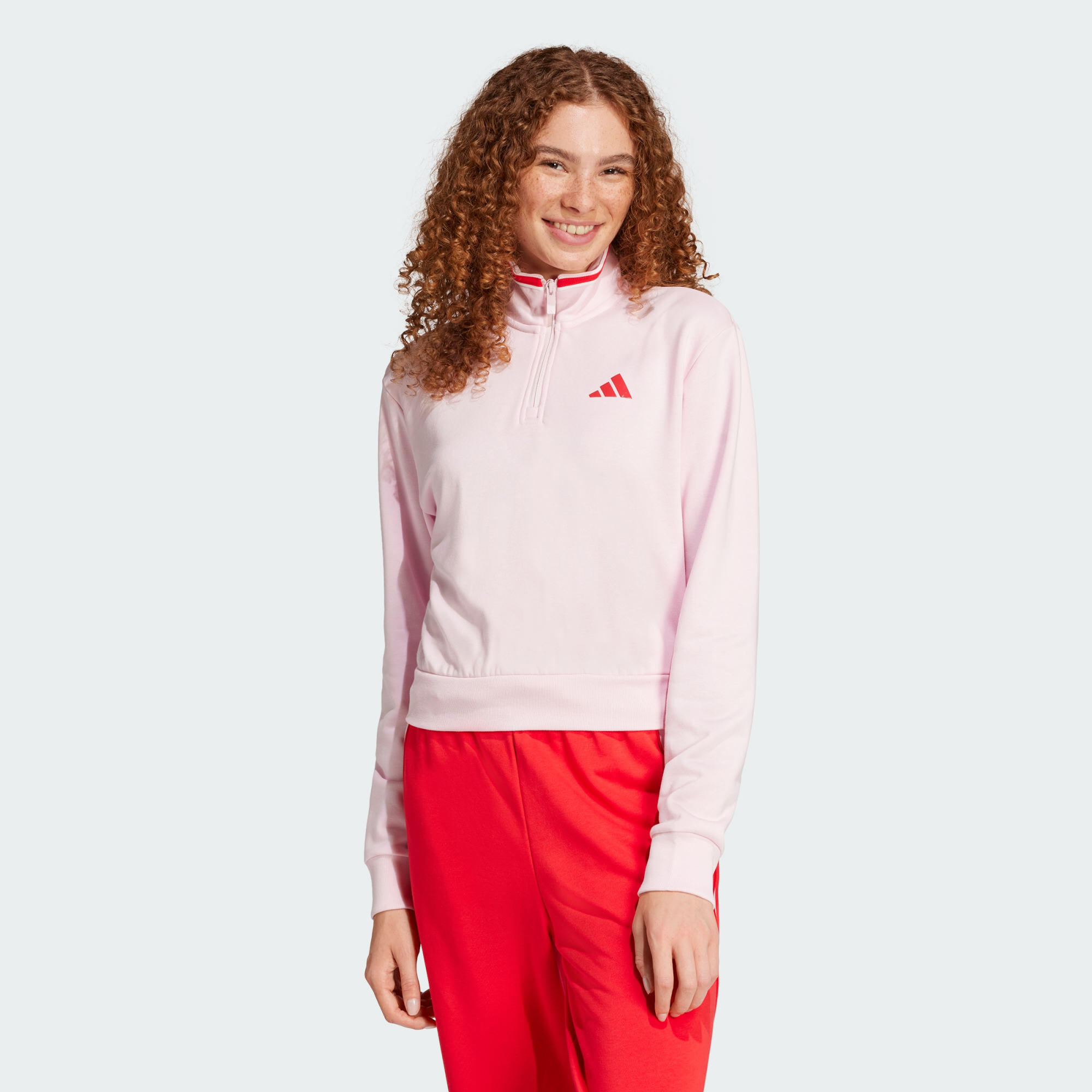 Adidas - Veste De Survêtement Courte Molleton À Quart De Zip Essentials Color Pop - Tenue De Football - Rose - 52 2xl - Decathlon