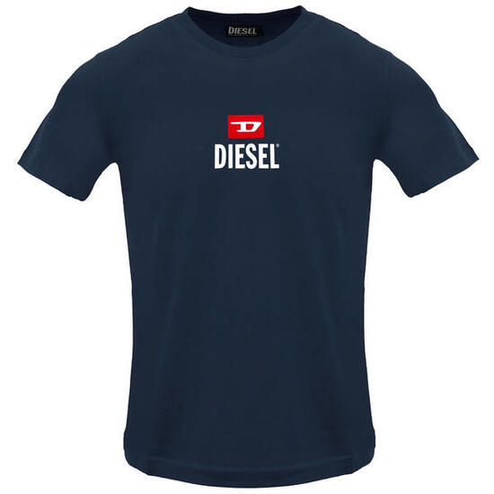 T-shirt - sport - homme - coton, manches courtes - D Logo - bleu