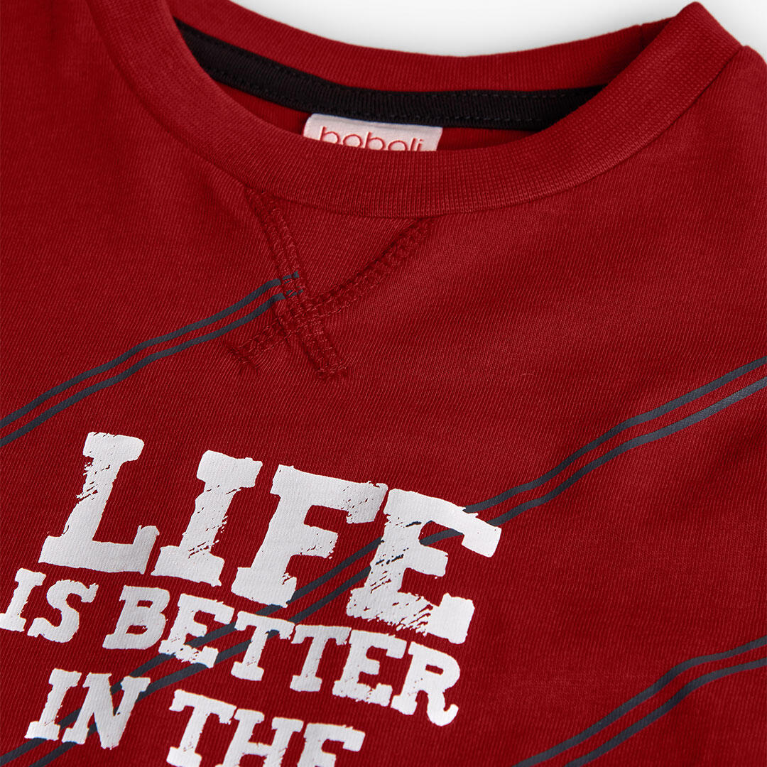 Camiseta Gimnasia Niño Boboli Rojo 3/4
