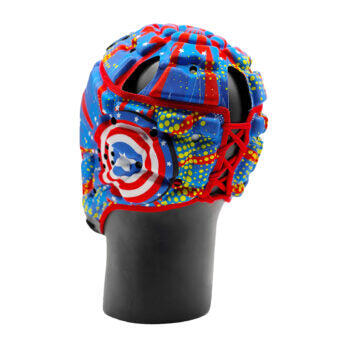 Casque de rugby Impact Captain Bleu et rouge 4/4