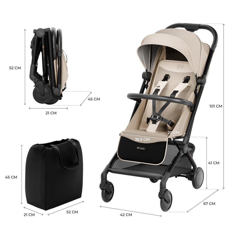 Cărucior sport KinderKraft PILOT 2 SOFT BEIGE