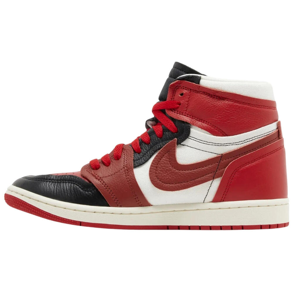 "Air Jordan 1" Sneaker für Damen, Leder Herren Rot/Weiß/Schwarz 2/5