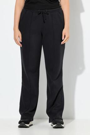 Femme Pantalon de jogging large à taille élastique et passepoil