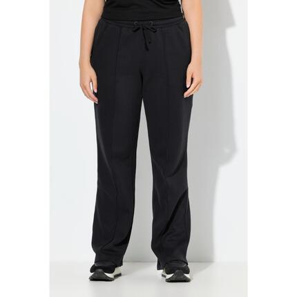 Damskie Spodnie dresowe zaszewki szerokie nogawki elastyczny pas