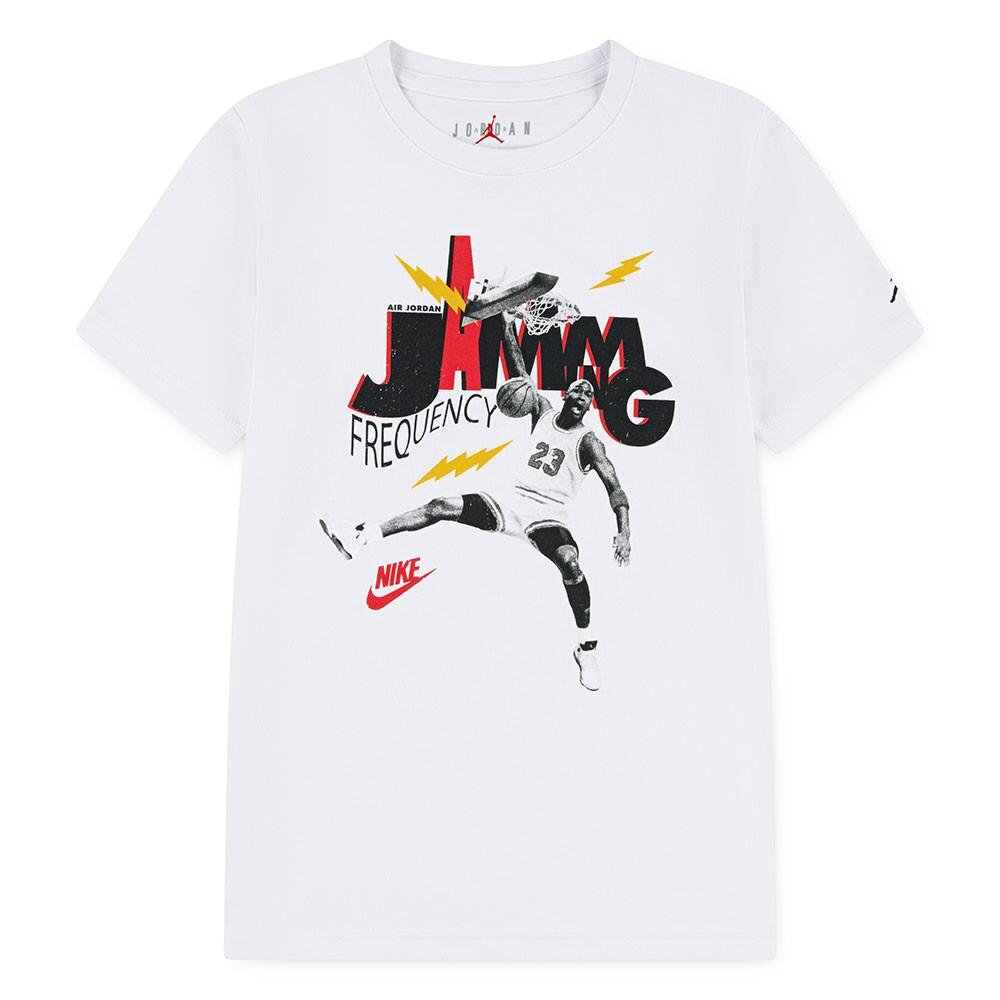 T-shirt ragazzo air jordan jdb mj jamming - bianco 1/4