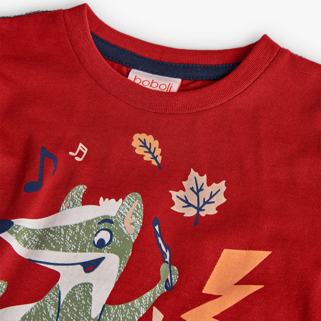 Camiseta Gimnasia Niño Boboli Rojo 3/4