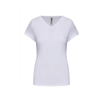 Dames-t-shirt met v-hals kariban