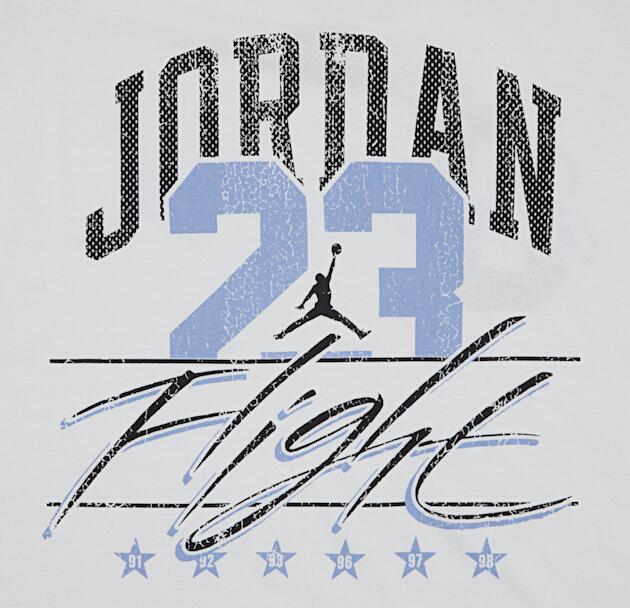 T-shirt ragazza jordan distressed colligiate - bianco 4/5