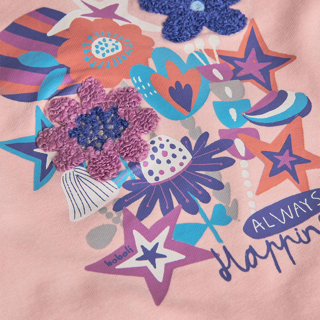 Camiseta Gimnasia Niña Boboli Rosa 4/4