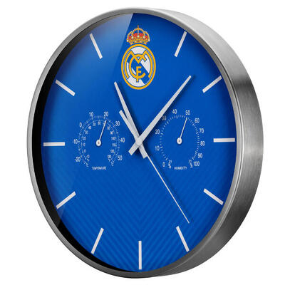 Real madrid thermo-/hygro-wanduhr modern