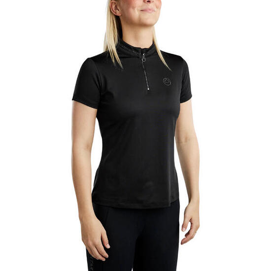 T-shirt equitazione bambina Montar Blair Gun Metal Crystals