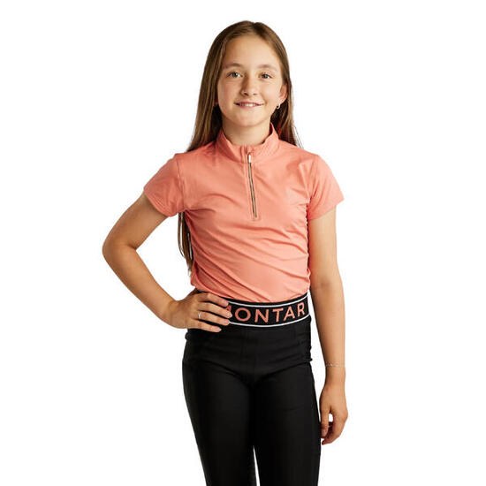 T-shirt equitazione bambina Montar MoEverly Rosegold Crystals