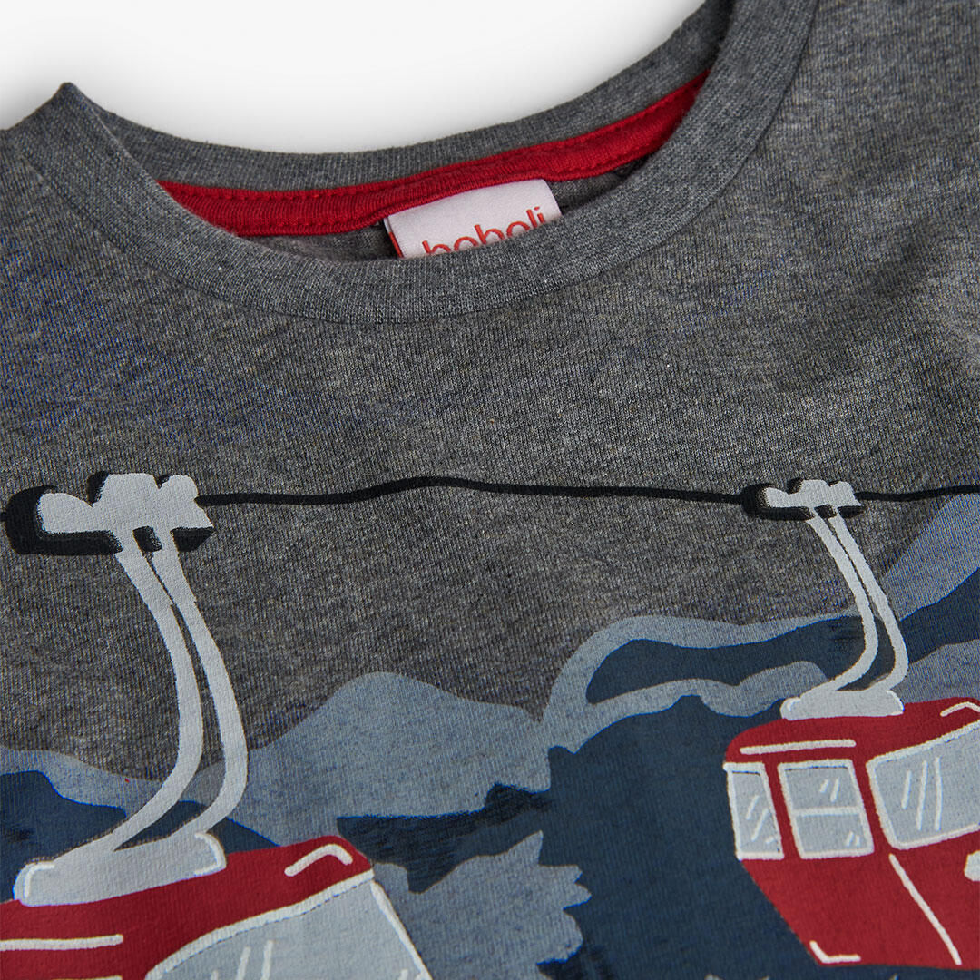 Camiseta Gimnasia Niño Boboli Gris 3/4